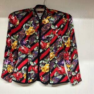 Vintage Richard Warren 100% Silk Floral Jacket